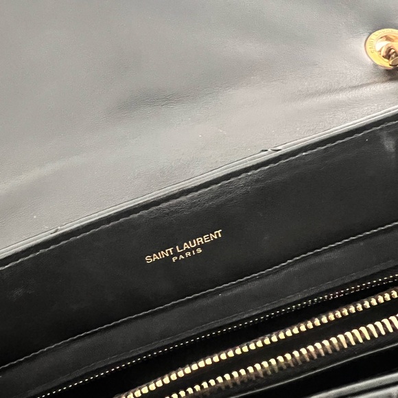 Saint Laurent Black and Gold Quilted Shoulder Bag / Crossbody Large Lou Lou - Picture 5 of 14